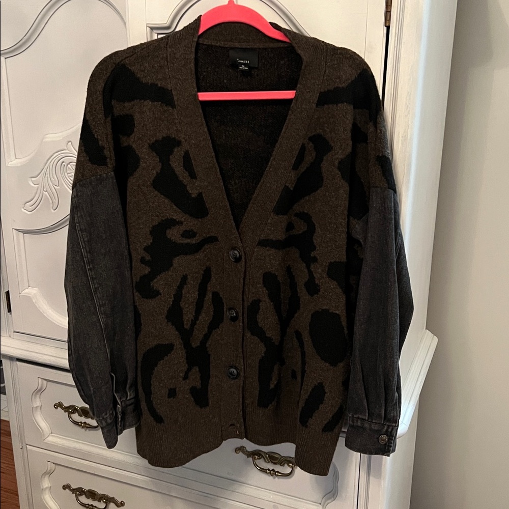 Lumiere Brown and Black Patterned Sweater